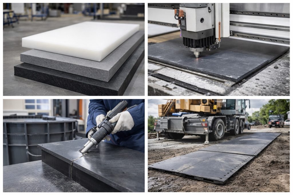 HDPE sheet thickness selection for industrial fabrication large blue polyethylene sheet panel