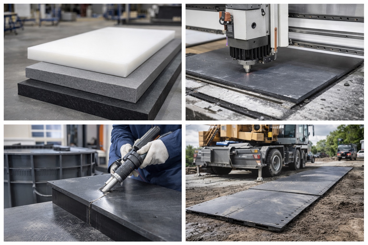 HDPE sheet thickness selection for industrial fabrication large blue polyethylene sheet panel